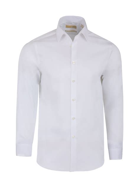 michael michael kors white regular fit non-iron dress shirt|Michael Kors men's white shirt.